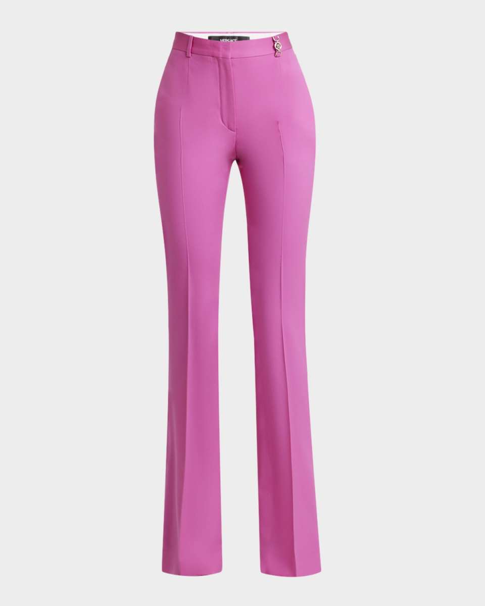 Responsible Stretch Wool Gabardine Flare Informal Pants